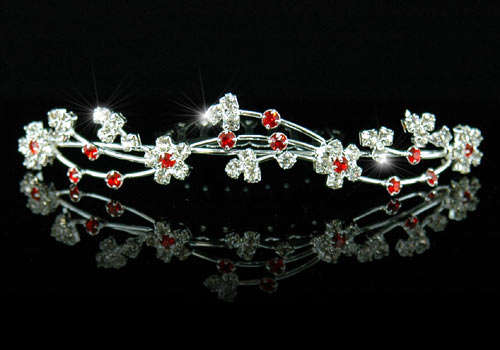 Red Crystal Tiara Comb (In Stock)