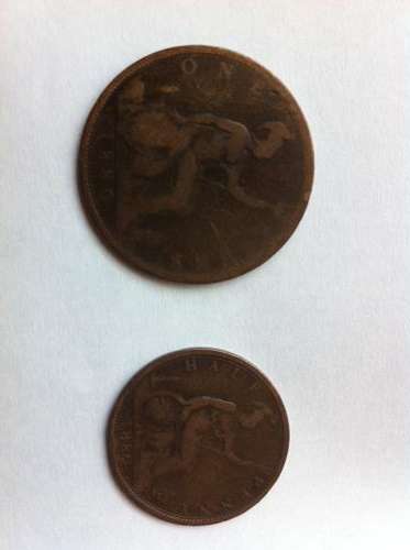 1880 One Penny Coin & 1880 Half Penny Coin