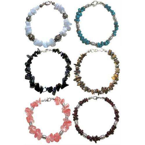 DIY AQUAMARINE Gemstone Chip Bead Bracelet Set