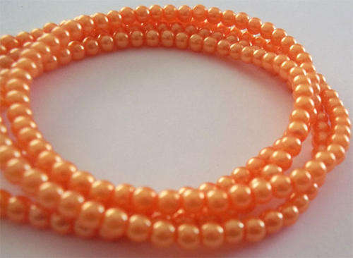 4mm Dark Orange Glass Pearl Beads