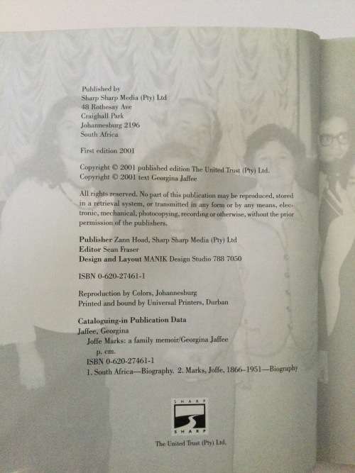 Joffe Marks, A Family Memoir, Georgiana Jaffee, 2001