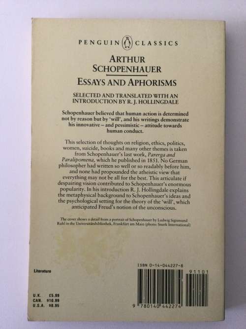 Essays And Aphorisms, Arthur Schopenhauer, 1970