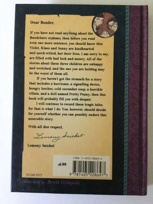 A Series Of Unfortunate Events, The Wide Window, Book The Third, Lemony Snicket, 2001