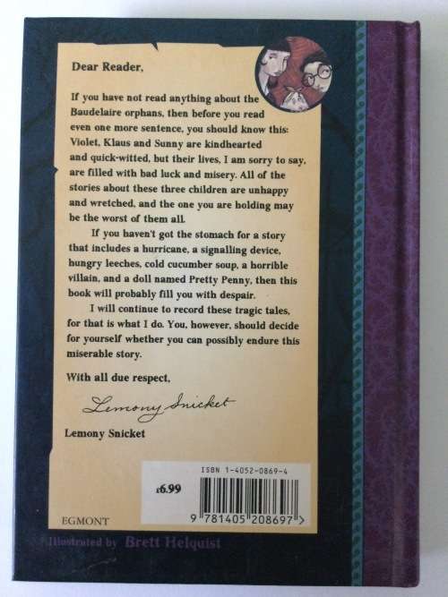 A Series Of Unfortunate Events, The Wide Window, Book The Third, Lemony Snicket, 2001