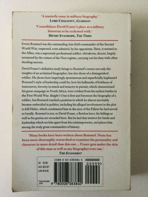 A Life Of Field Marshall Erwin Rommel, Davis Fraser, 1993
