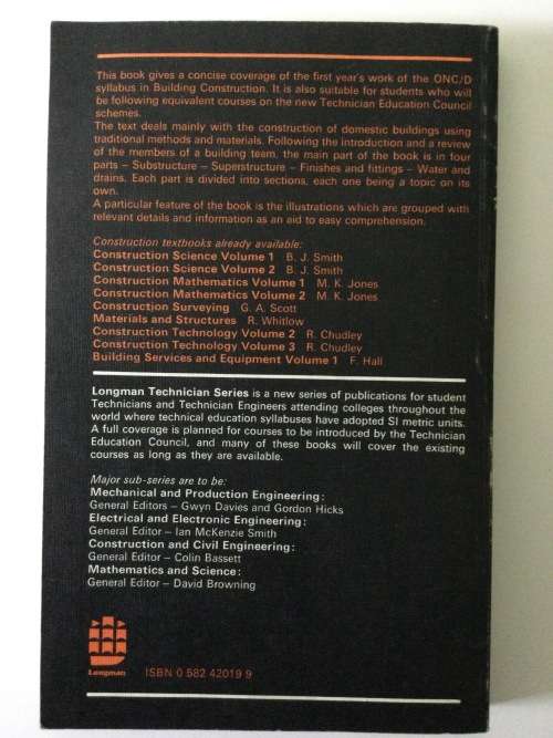 Construction Technology, Volume 1, R Chudley, 1978