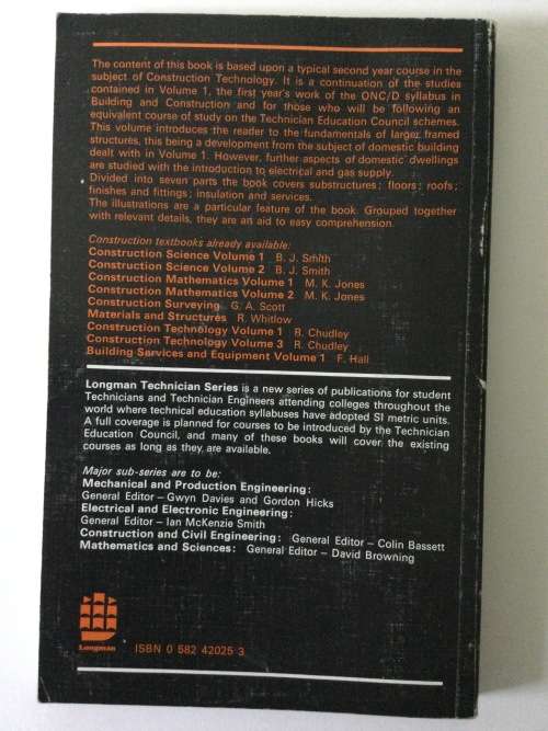 Construction Technology, Volume 2, R Chudley, 1978