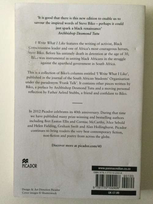 I Write What I Like, Steve Biko, 2012