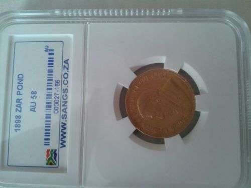 *1898 ZAR 1 Pond - AU58*