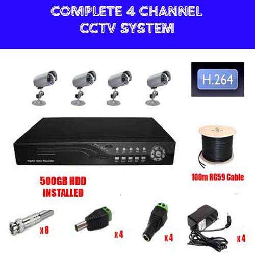 Complete 4 Channel CCTV System with Day / Night Cameras