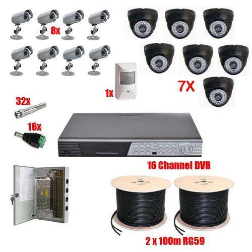 Complete 16 Channel CCTV System with Day / Night Cameras