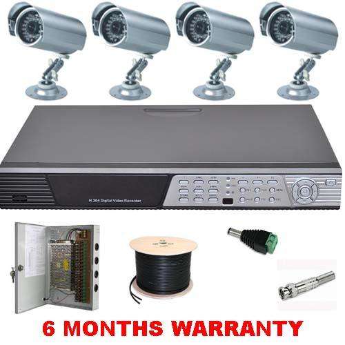 Complete 4 Channel CCTV System with Day / Night Cameras & 6 Months Warranty