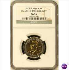 2008 MANDELA 90TH BIRTHDAY MS66 R5 COIN-NGC GRADED