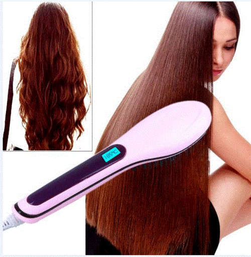 Electric Hair Brush Straightener