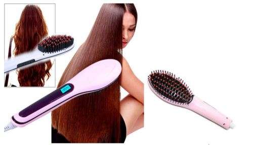 Electric Hair Brush Straightener