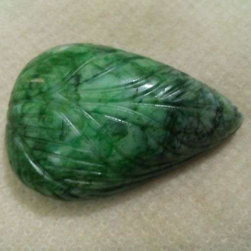 67.75 CT ULTRA A++ UNIQUE GREEN EMERALD CARVING PEAR SHAPE NATURAL GEMSTONE