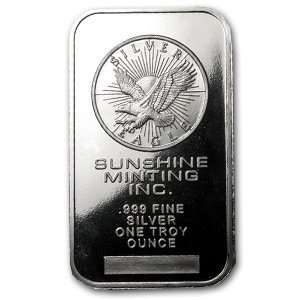 Silver Bullion 1 Troy Ounce bar from Sunshine Minting Inc.