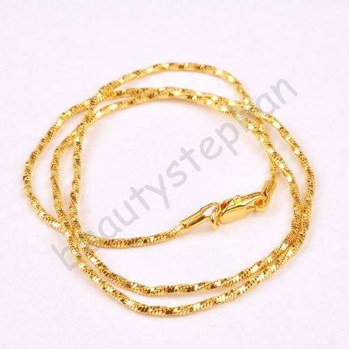 1 Pcs 9K Real Solid Yellow Gold Filled Men and Women's Sexy Romantic Necklace