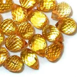 TOP GOLDEN SAPPHIRE BRIOLETTE DRILLED
