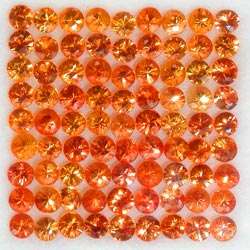 TOP ORANGE NATURAL SAPPHIRE DIAMOND CUT2.5MM.