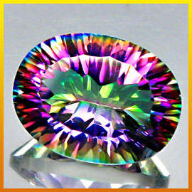 9.26Ct.AAA Oval Concave Cut Natural Mystic Quartz