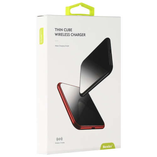 BENKS Thin Cube Aluminum Alloy Qi Wireless Phone Charger for iPhone & Samsung Red