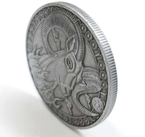 2019 Constellation Relief Commemorative Aries Bronze Plated Token Coin