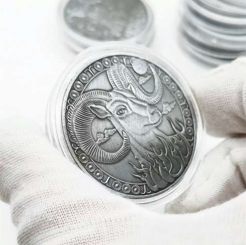 2019 Constellation Relief Commemorative Aries Bronze Plated Token Coin