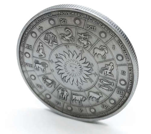 2019 Constellation Relief Commemorative Libra Bronze Plated Token Coin