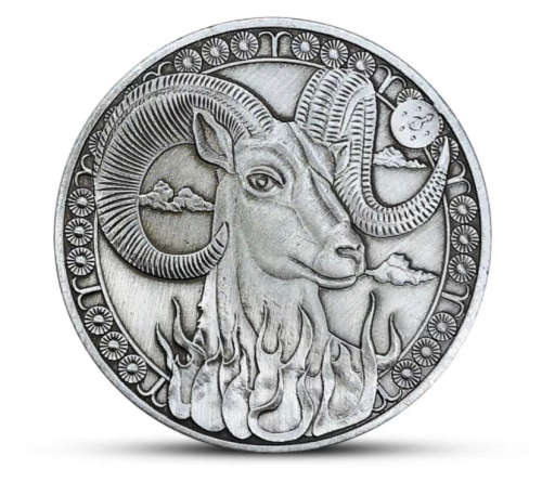 2019 Constellation Relief Commemorative Aries Bronze Plated Token Coin