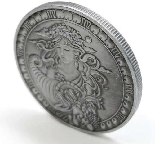 2019 Constellation Relief Commemorative Virgo Bronze Plated Token Coin