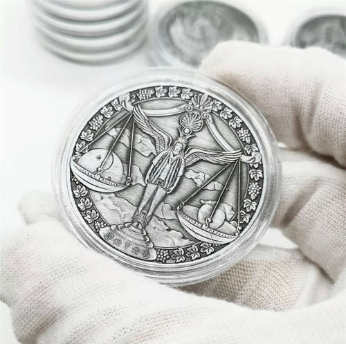 2019 Constellation Relief Commemorative Libra Bronze Plated Token Coin