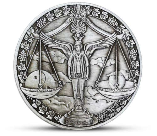 2019 Constellation Relief Commemorative Libra Bronze Plated Token Coin