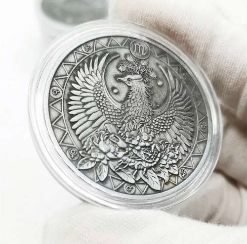 2019 Constellation Relief Commemorative Scorpio Bronze Plated Token Coin