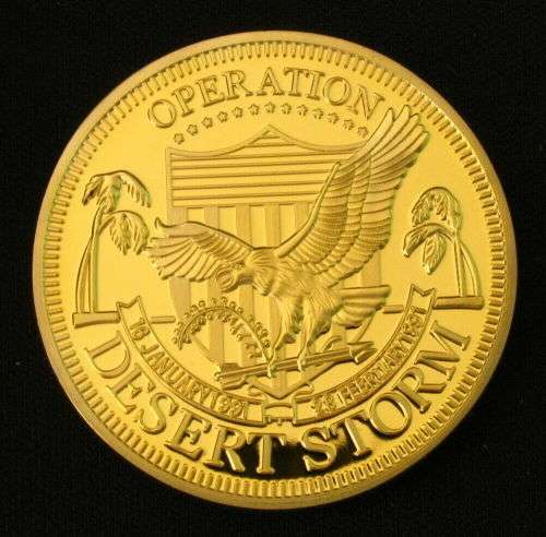 American Eagle Five Army Badge Gold Plated Coin Token