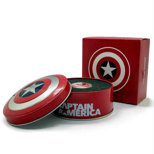 CAPTAIN AMERICA SHIELD 2019 10 GRAM PROOF SILVER DOMED COIN FIJI