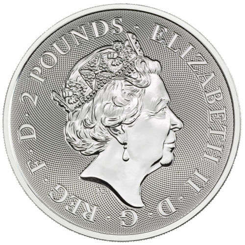 2019 Great Britain 1 oz Silver Valiant St. George £2 pound Coin