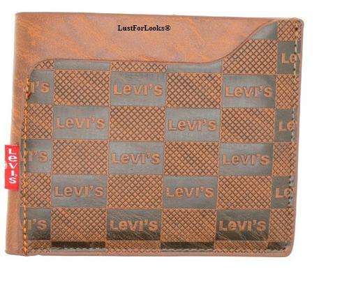 *** Genuine Leather *** Levis Wallet ( UniSex ) *** Brown  Color *** Look Speak's When Words Can't