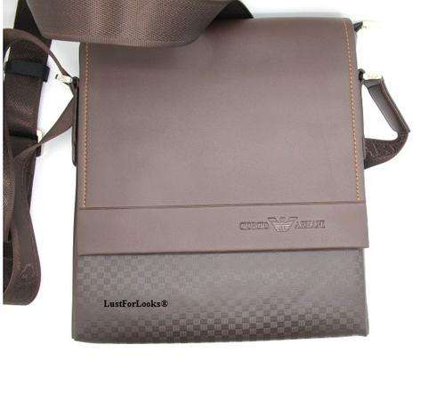 Brand New # Genuine Leather # GIORGIO ARMANI # Handbag # Brown # UNISEX # Lust For Looks