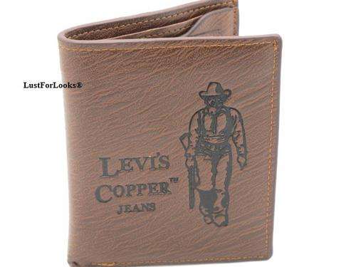 *** Genuine Leather *** Levis Wallet ( UniSex ) *** Brown  Color *** Look Speak's When Words Can't