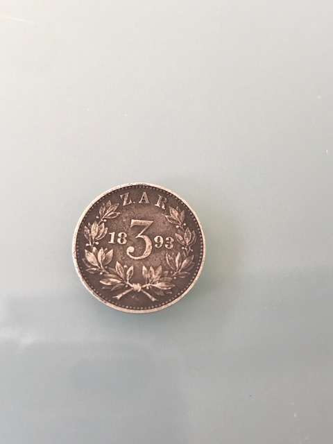 1893 ZAR Kruger 3d tickey **R1 START**