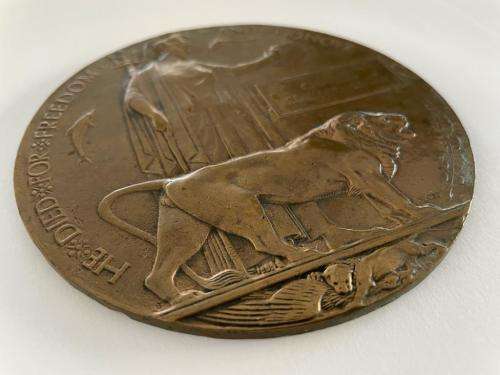 Bronze | WW1 | Dead man`s Penny | Death Penny | Charles Edward Lowe ***R1 START***