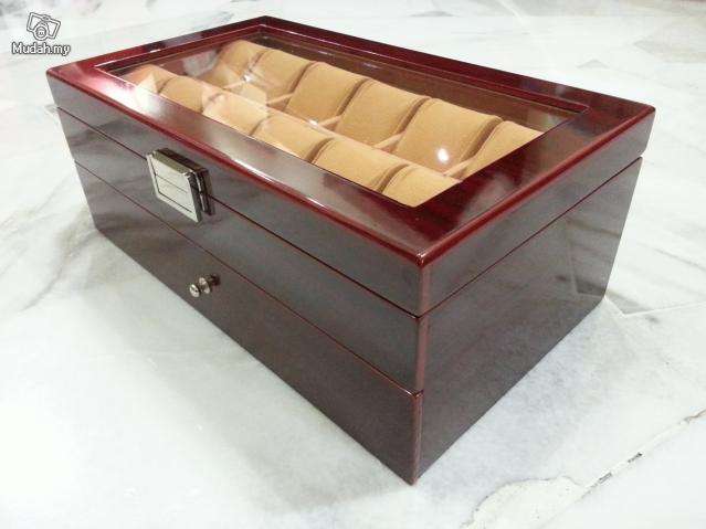 20 Slots Cherry Wood - unused watch collection Showcase