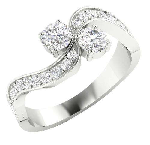 14ct White Gold Forever Us Engagement / Wedding Ring : 1.00ct Natural Diamonds SI1 / Colour G