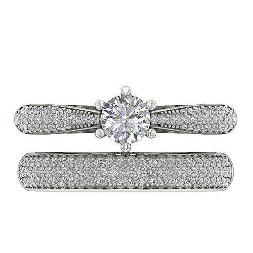 14ct White Gold Bridal Ring Set : 1.00ct Natural Diamonds I1 / H : 2 RINGS * R25 500 *
