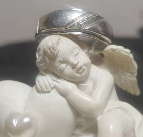 10ct Solid White Gold MENS Wedding Ring : 0.05ct Natural Diamonds Size 10 / T