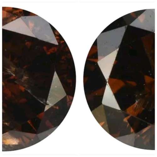 Matching Pair of 0.31ct EACH Fancy Cognac Round Cut 100% Natural Diamonds! R42500