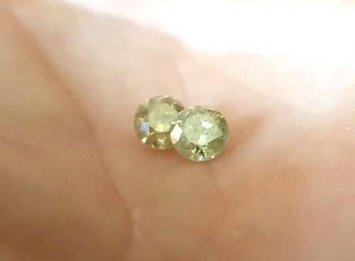 Matching Pair of 0.37ct EACH (0.74ct) Fancy Yellow Round Cut 100% Natural Diamonds! R39500