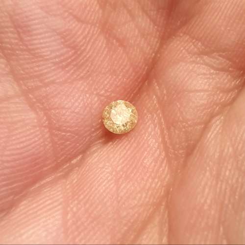 100% Natural Fancy Yellow Round Cut Diamond  : 0.22ct