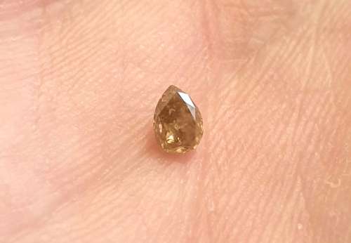 100% Natural Fancy Light Greenish Yellow Pear Cut Diamond  : 0.25ct